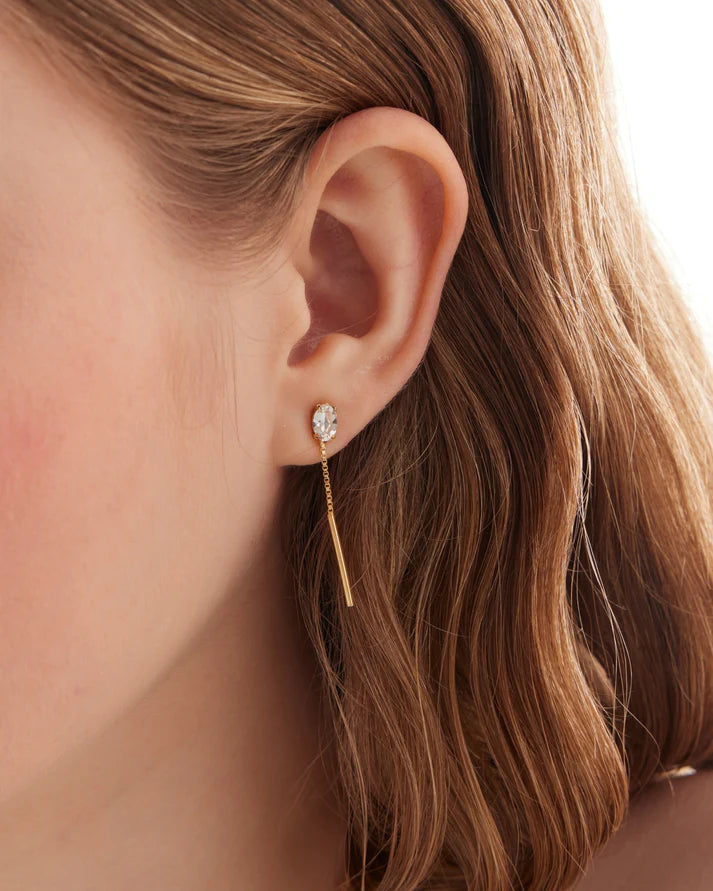 Pendientes Cristal con Cadena Victoria Cruz