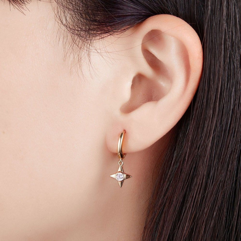 Pendientes aro estrella