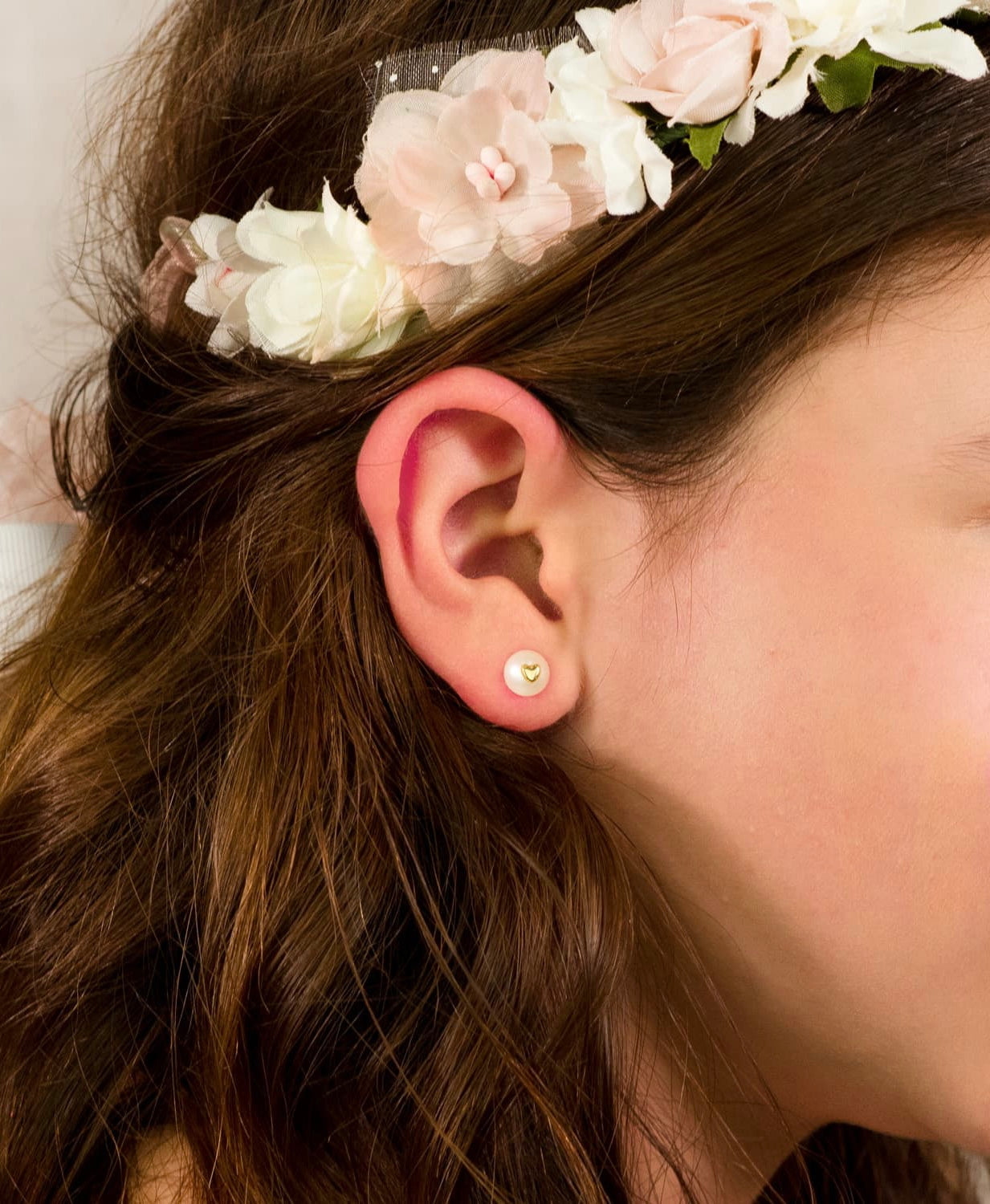 Pendientes Perla corazón