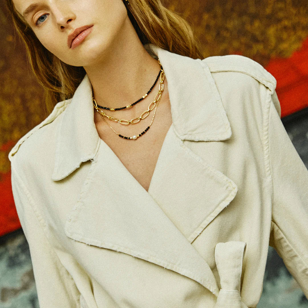 Collar Perla y granates