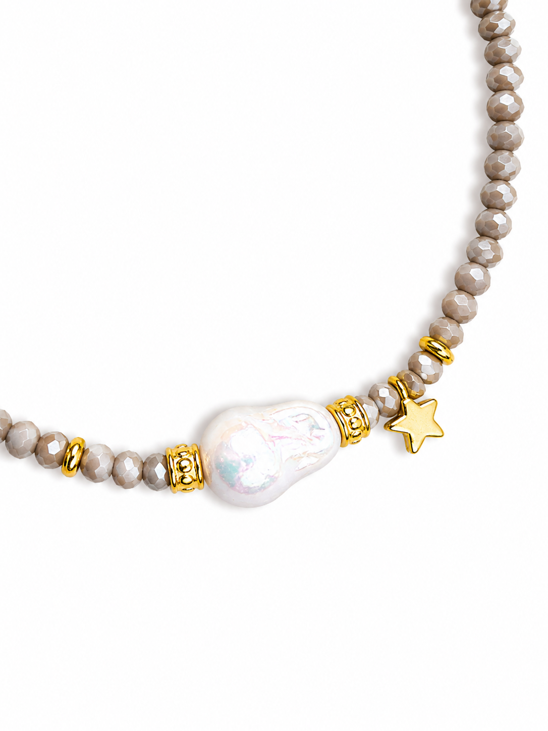Collar perla y piedras