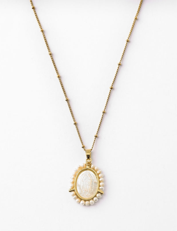 COLLAR VIRGEN MARIA- PERLAS