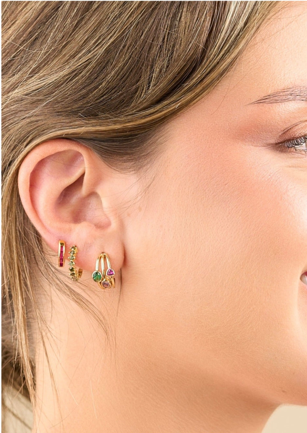 Pendientes circonitas colores