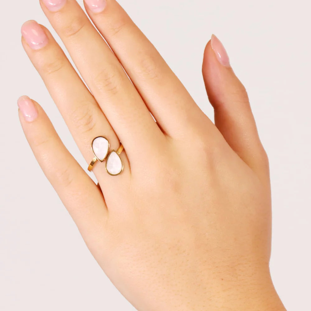 Anillo Cristal Piedras Blancas