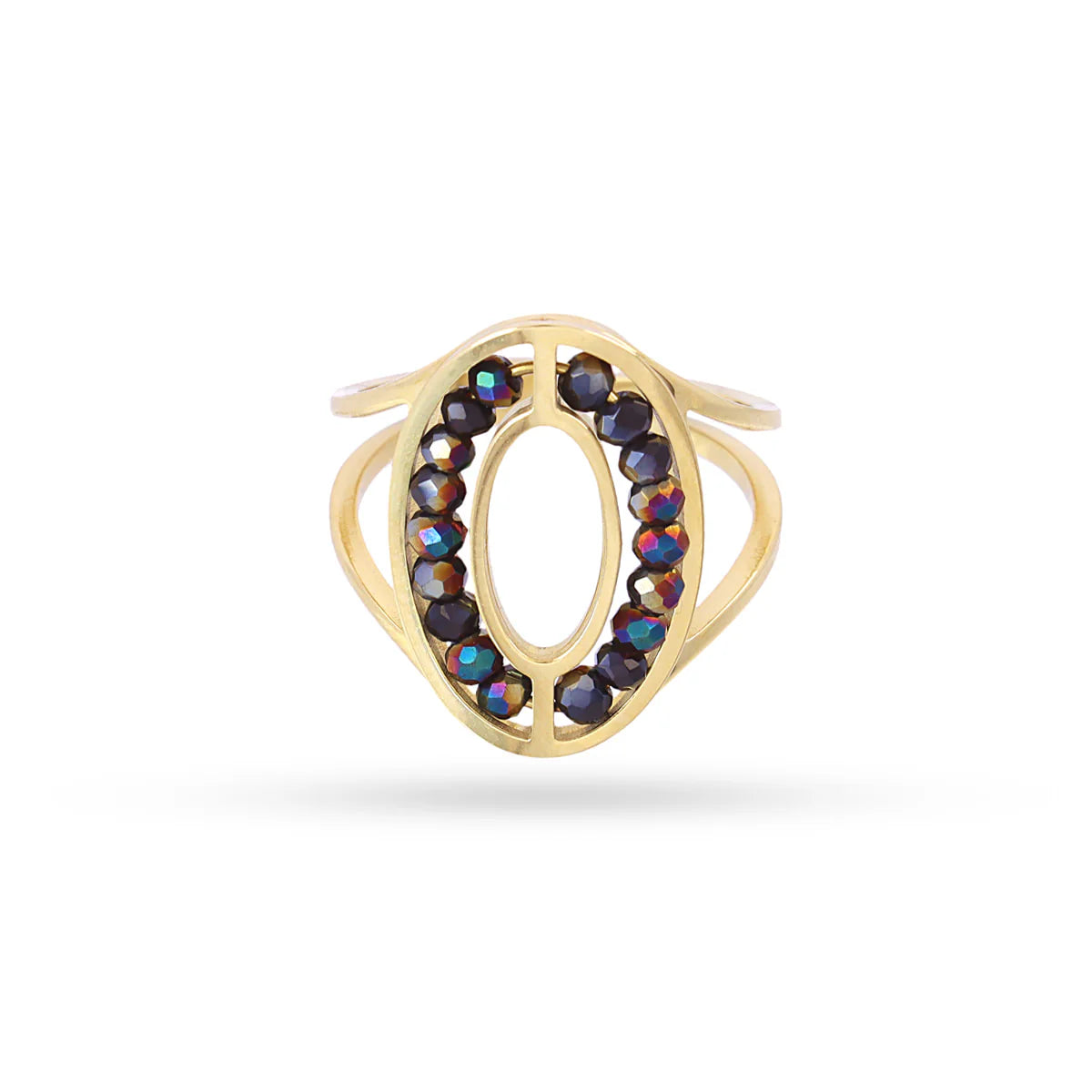 Anillo Ovalado Piedras Negras