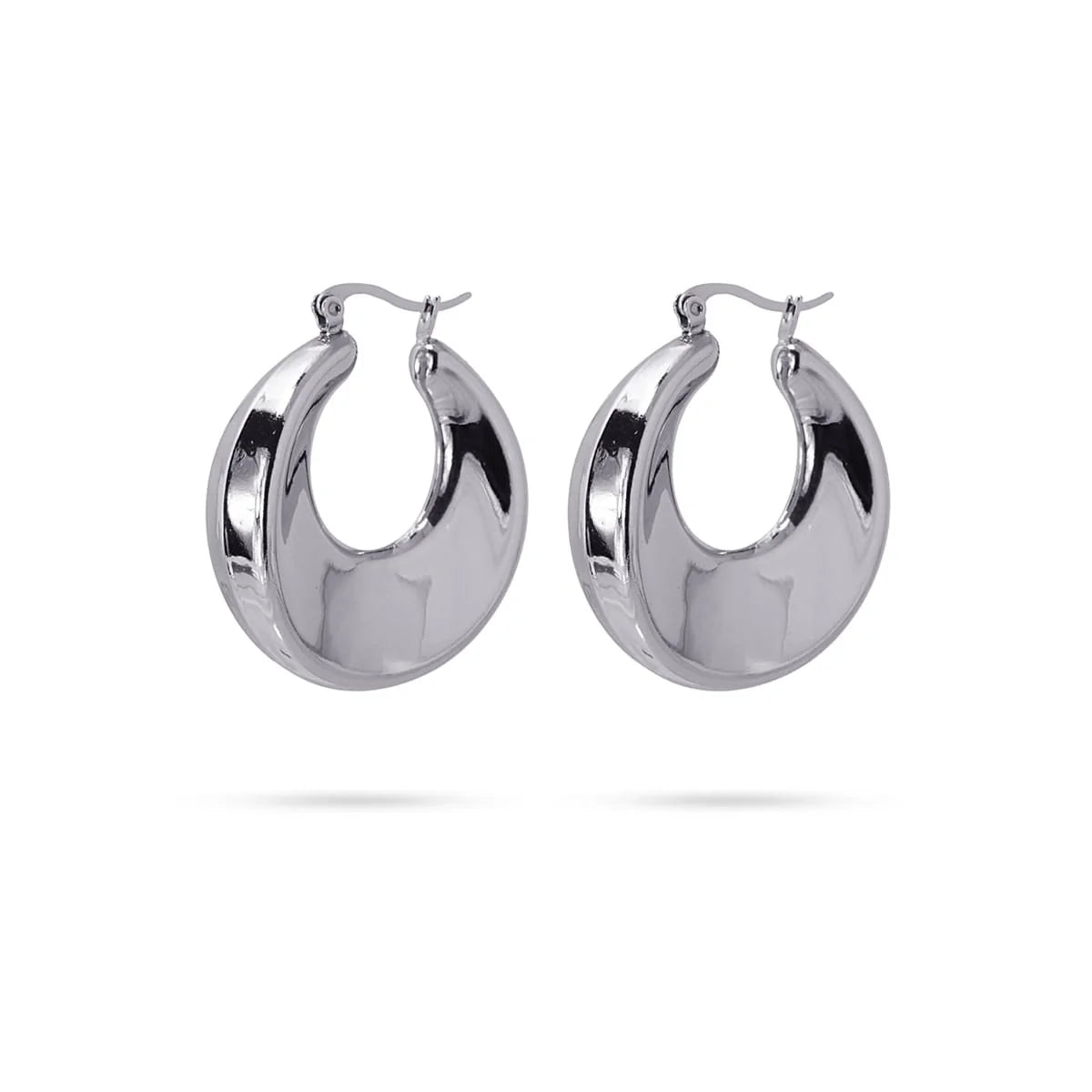 Aros plateados grandes