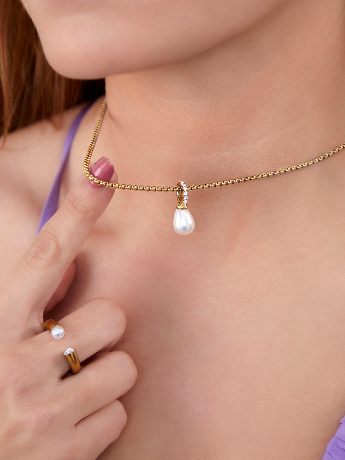 Collar Perla y Circonitas