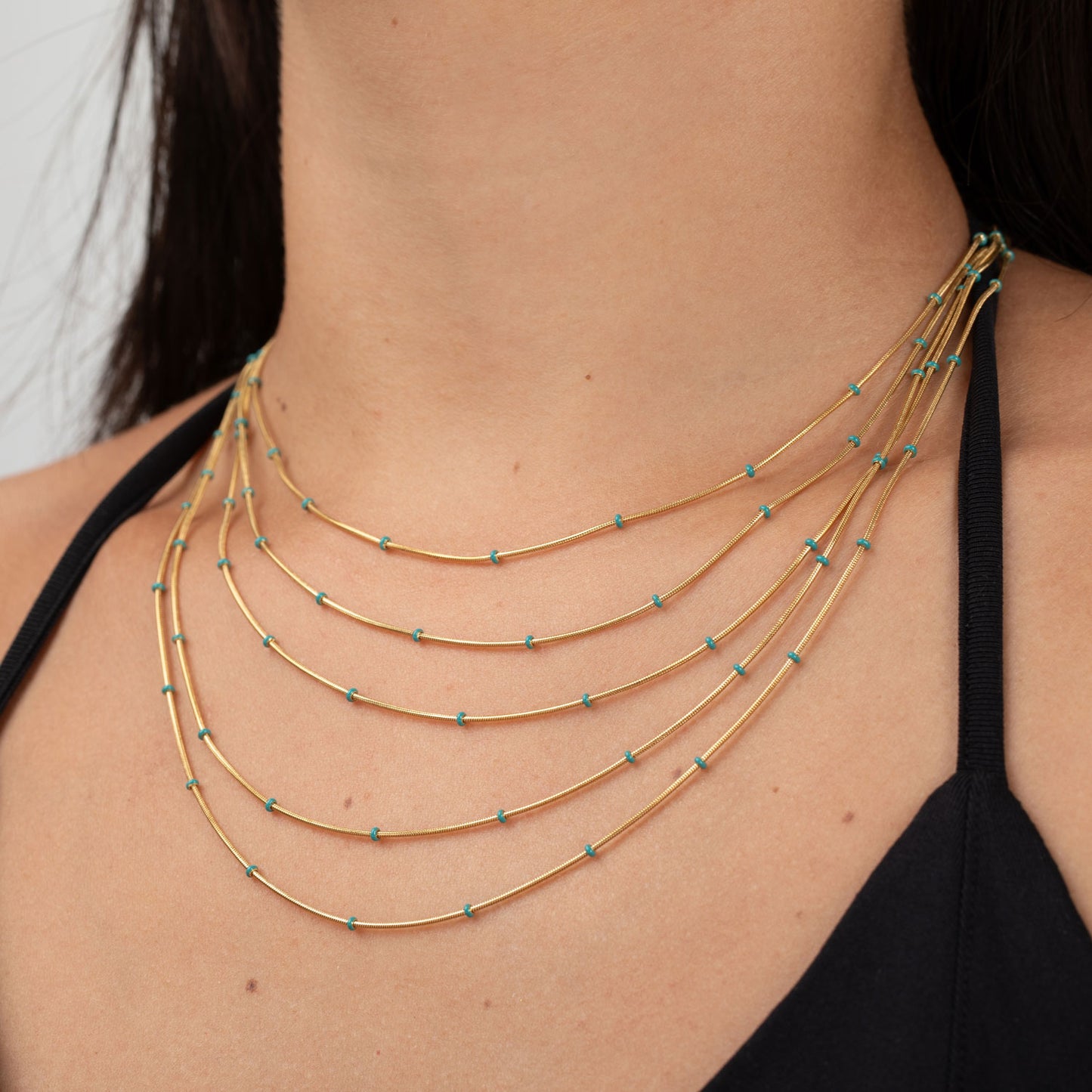 Collar Tiras y Bolas