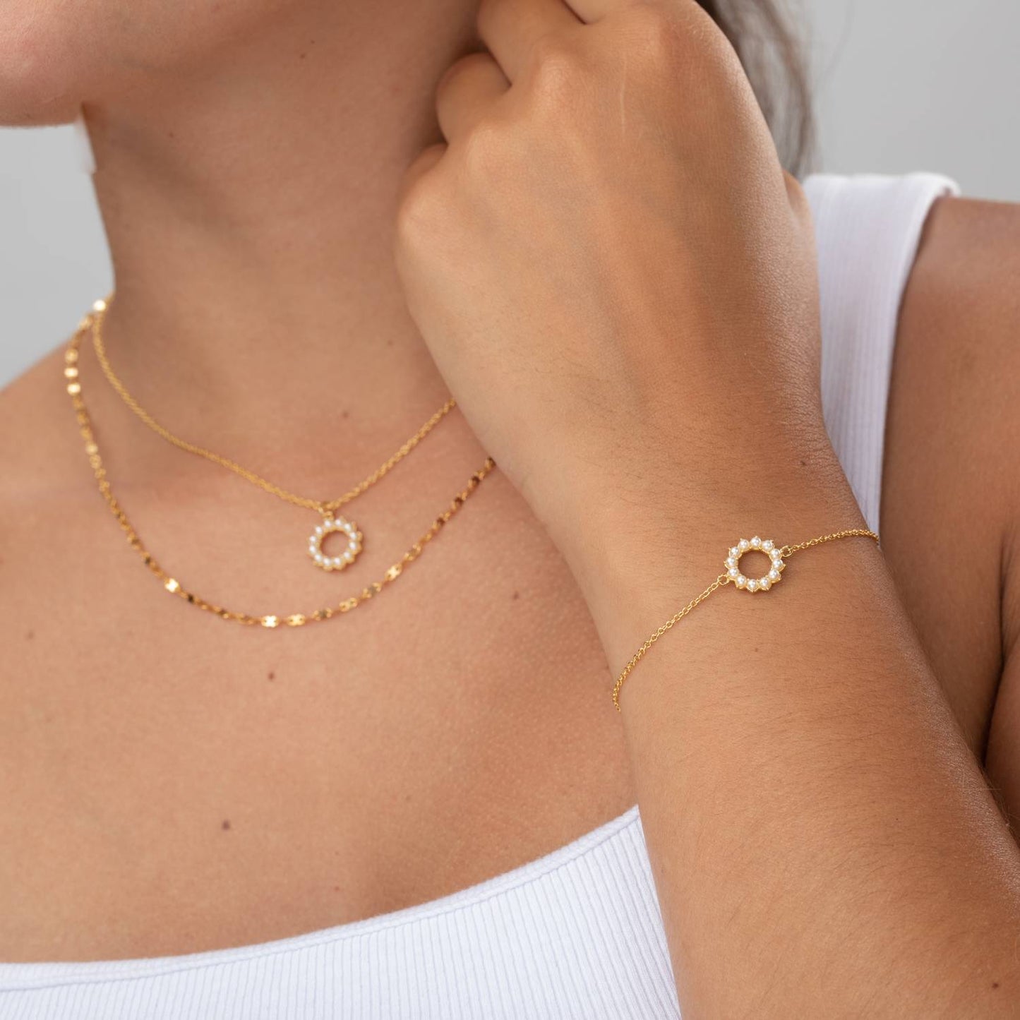 Collar Círculo Perlas