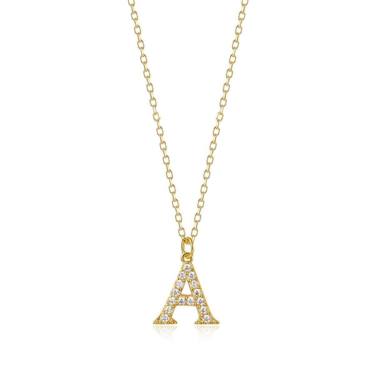 Collar Letras circonita dorado