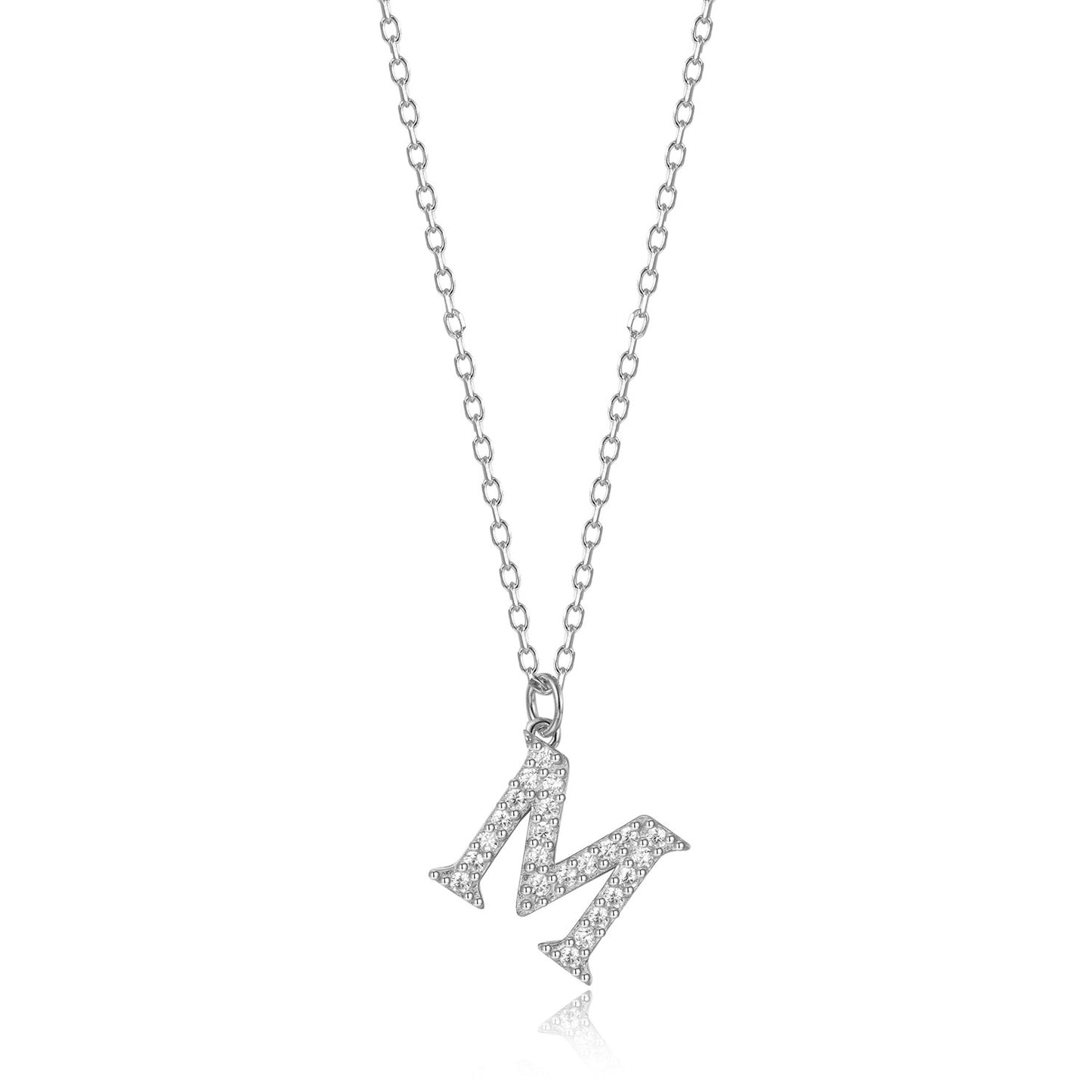 Collar Letras circonitas plateado