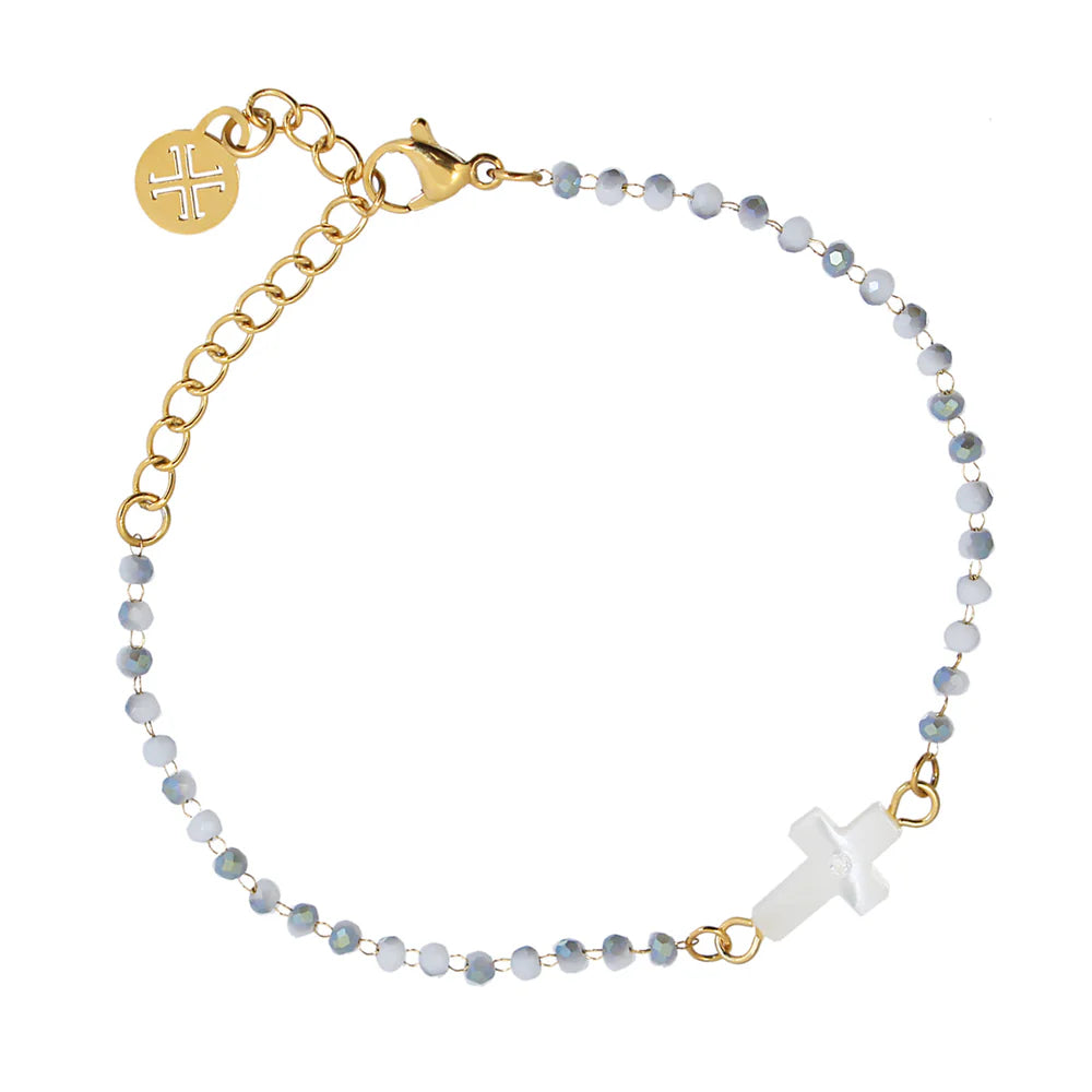 Pulsera Cruz Bolitas