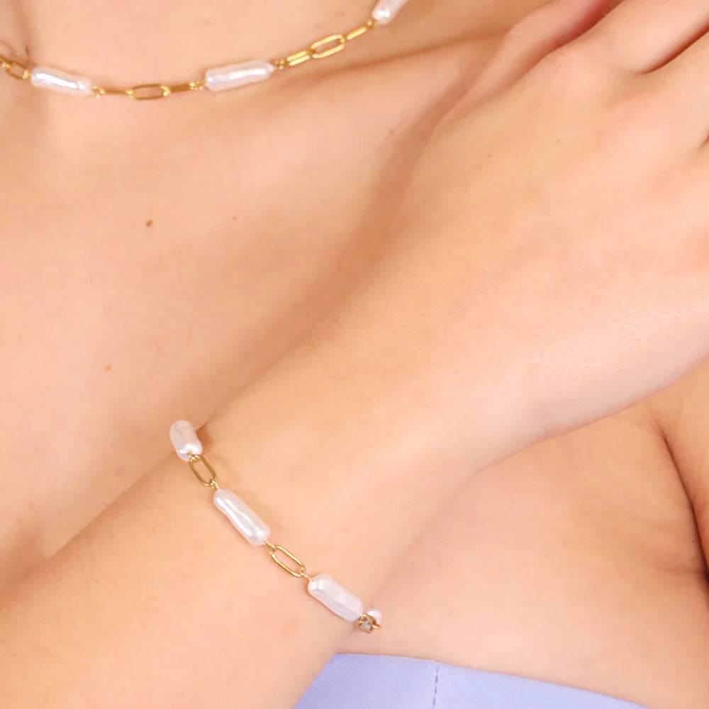 Pulsera Perlas y Eslabones