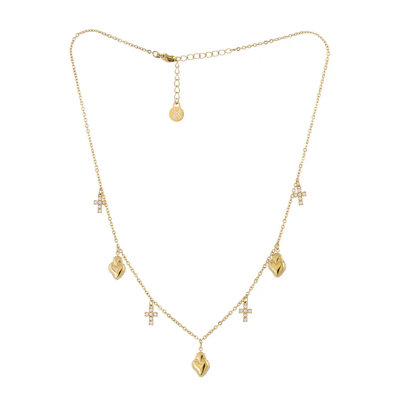 Collar Corazones y Cruces