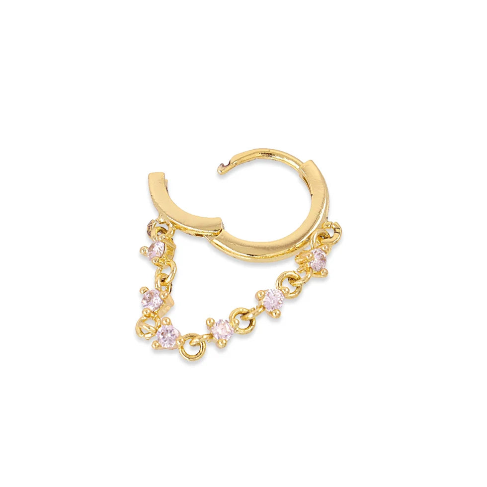 Piercing aro cadena circonitas