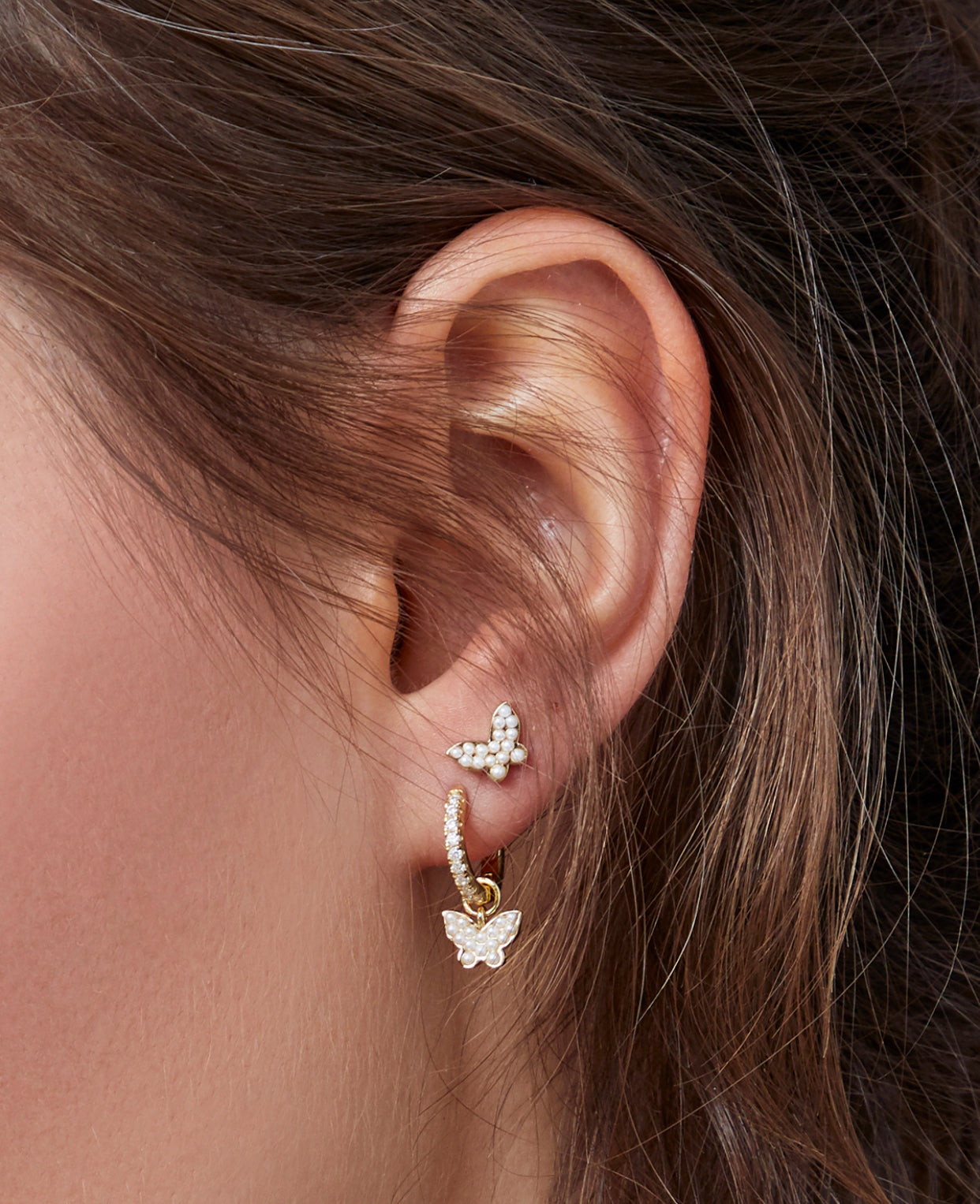 Pendientes mariposa Perlas