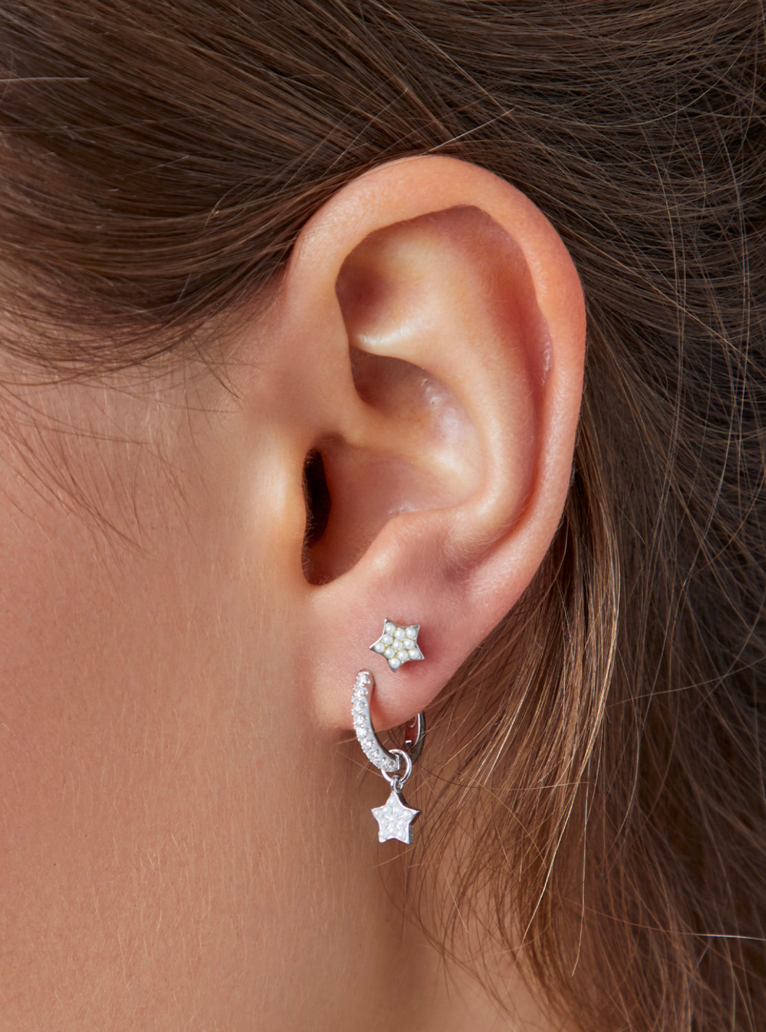 Pendiente Estrella Perlas