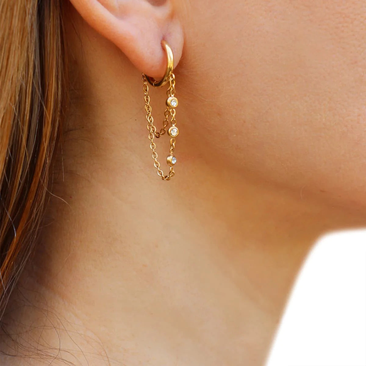 Pendientes aro y cadena