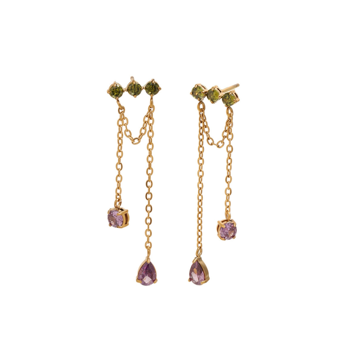 Pendientes cadena y circonitas