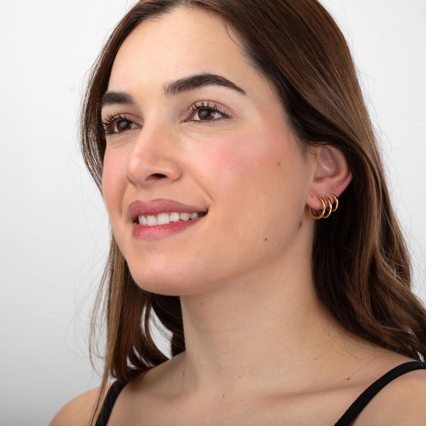 Aros en plata bañada en oro 18kts