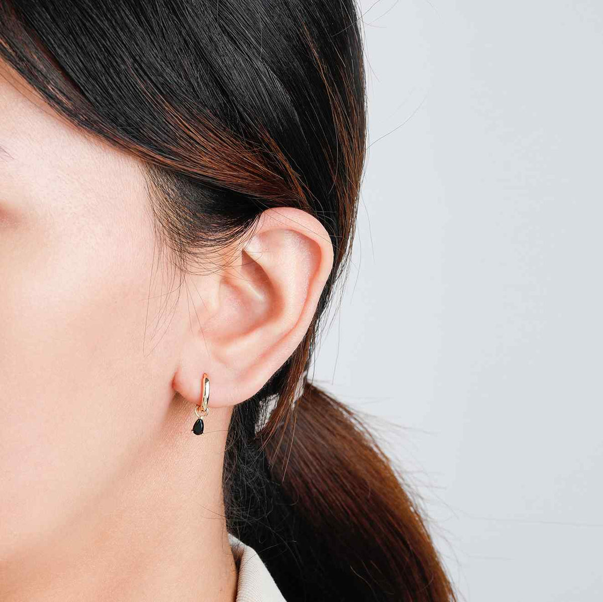 Pendientes lágrima negra