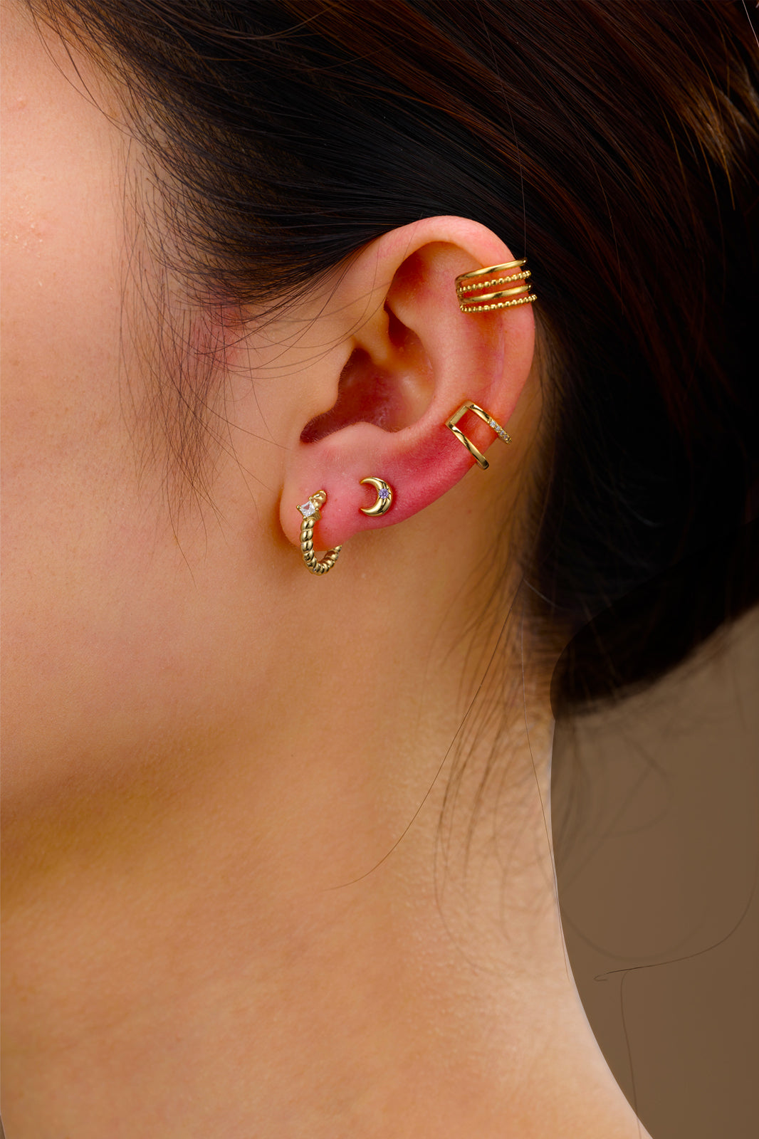 Pendientes aro circonita