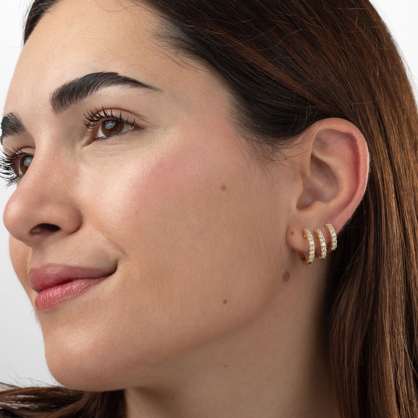 Aros Moissanita Dorados