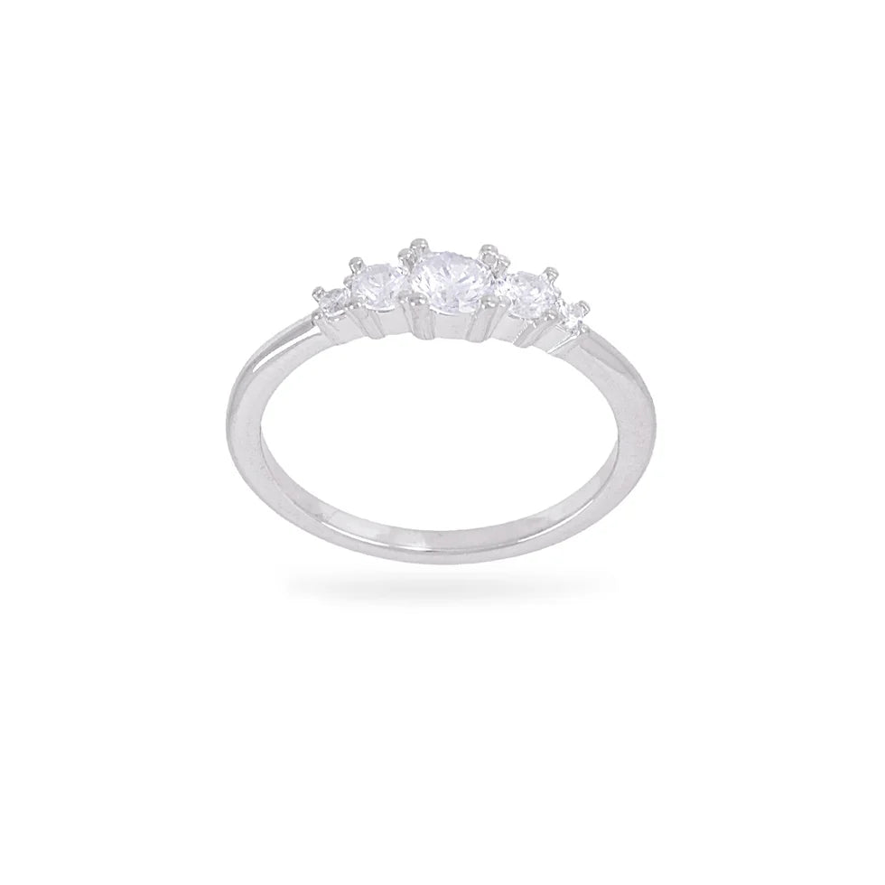 Anillo Circonitas plateado
