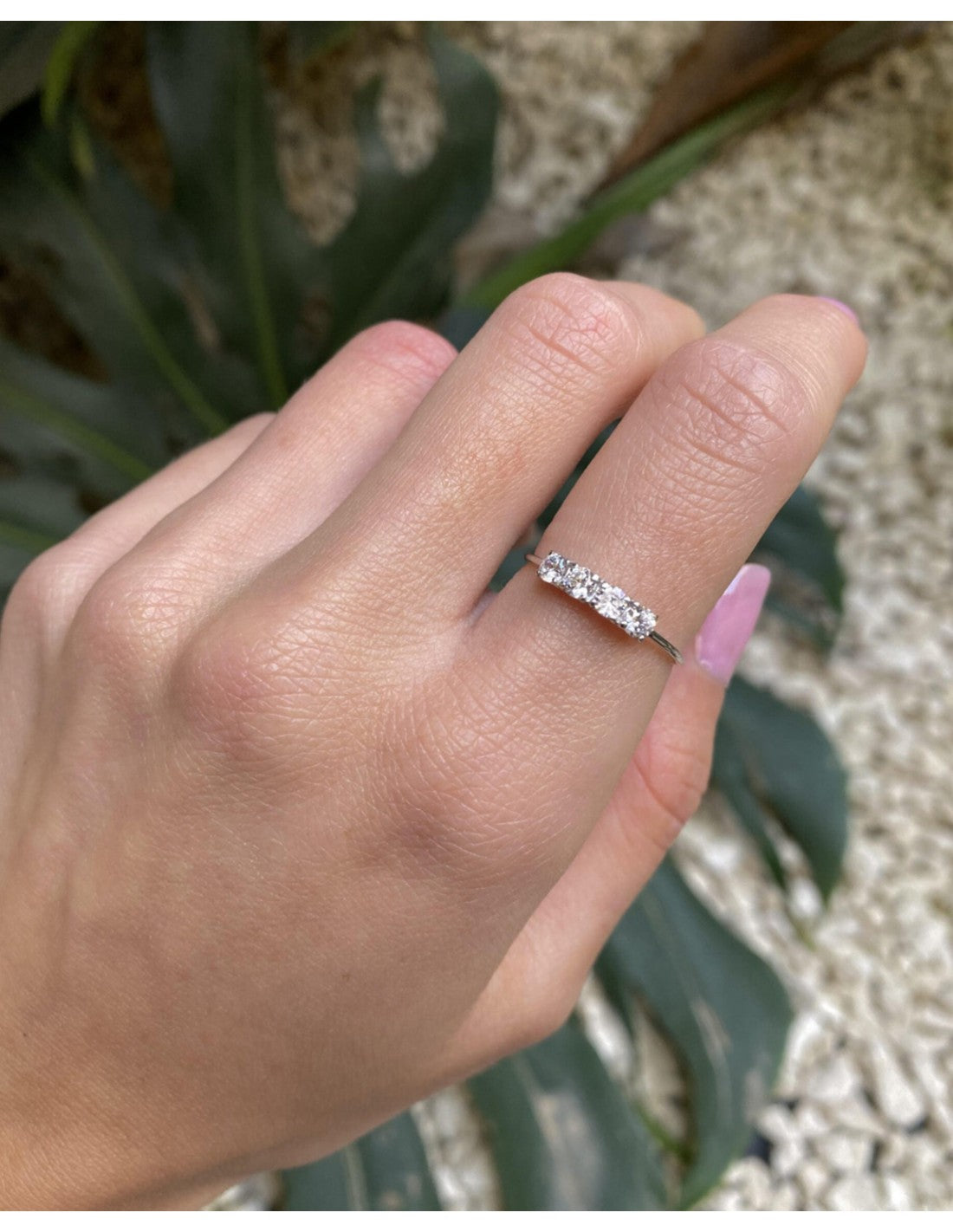 Anillo Cuatro Piedras 9kts