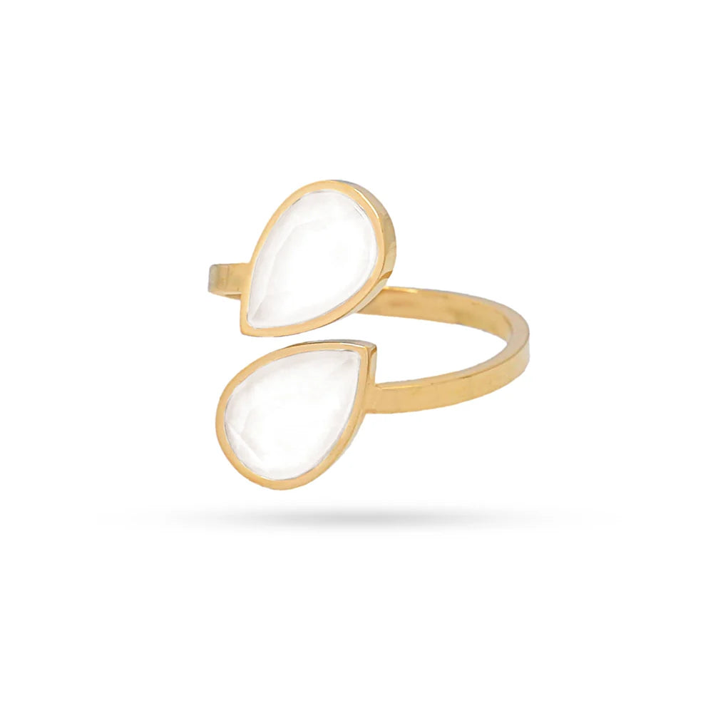 Anillo Cristal Piedras Blancas