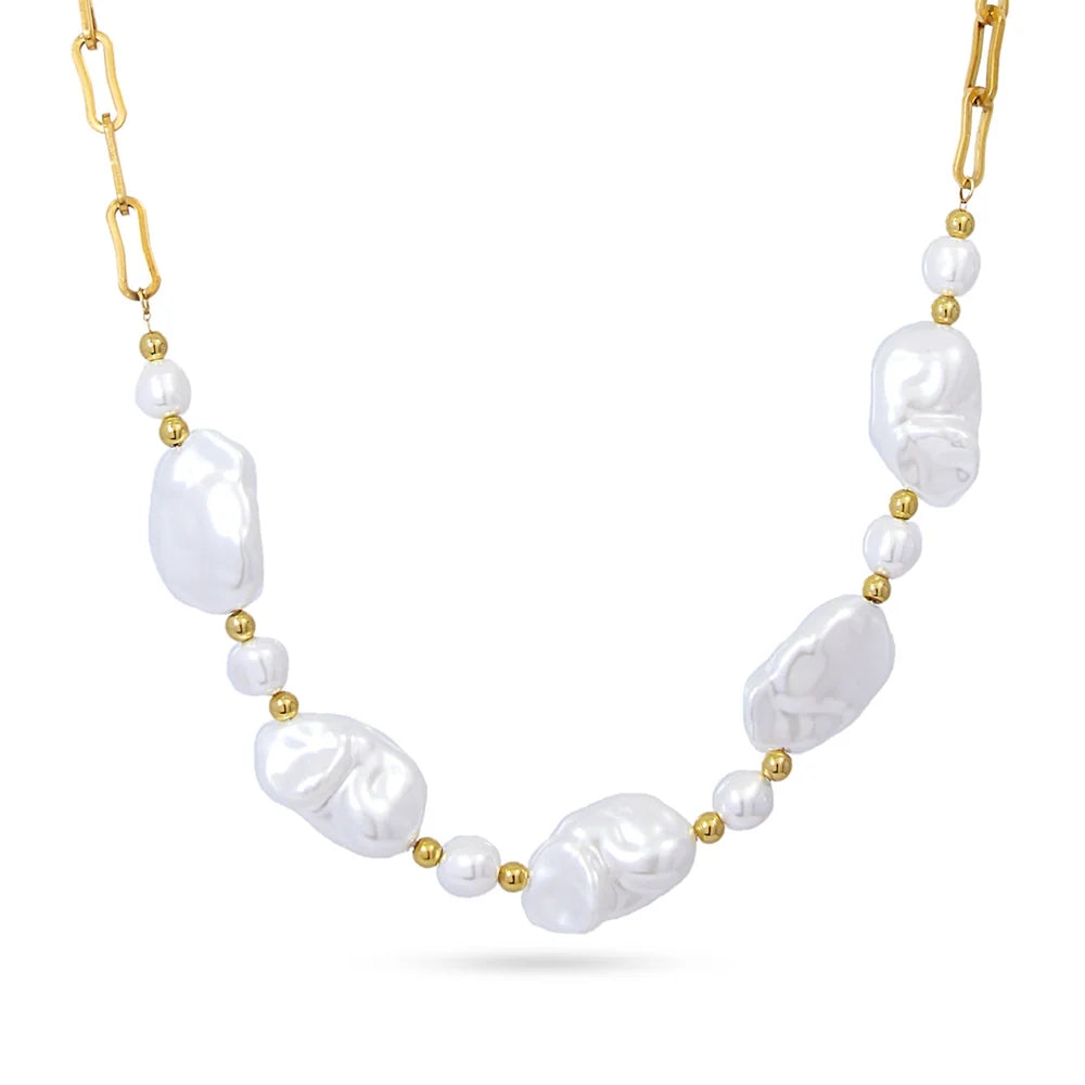 Collar Perlas y Eslabones