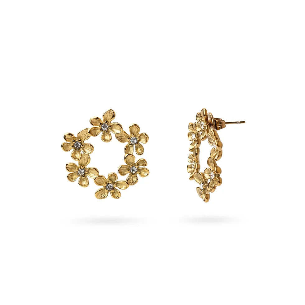 Pendientes corona flores