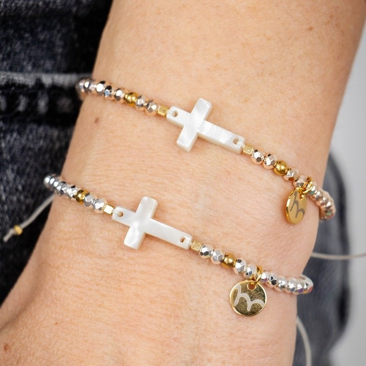 Pulsera Cristalitos Cruz