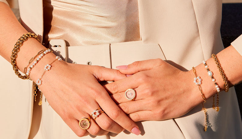 Gargantilla acero perlas