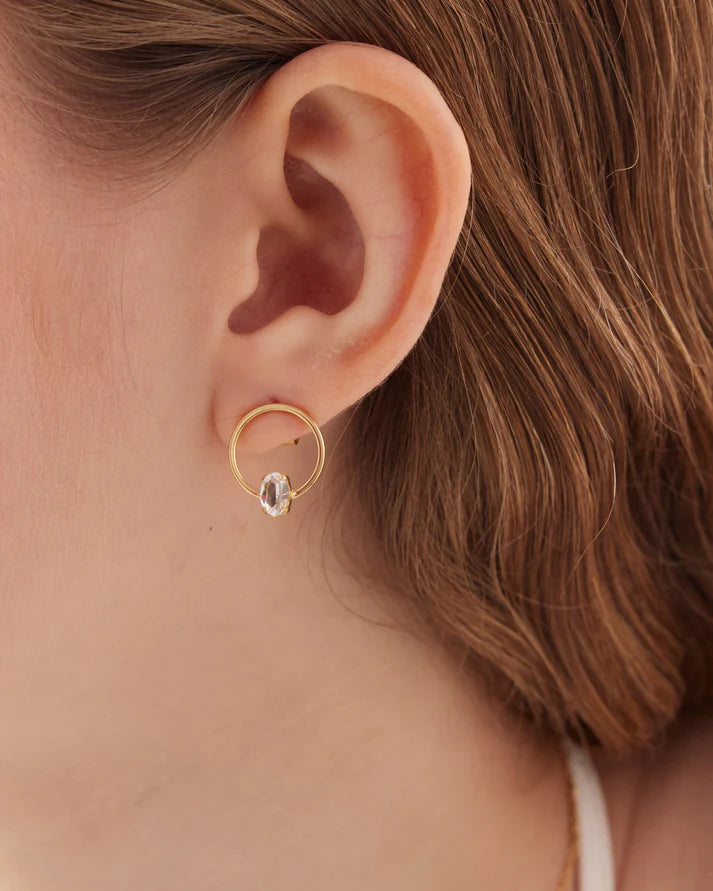 Pendientes Circulo con Cristal Victoria Cruz