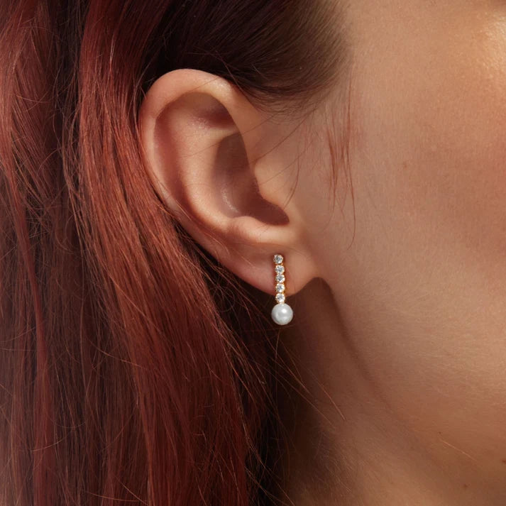 Pendientes perla y cristales VC