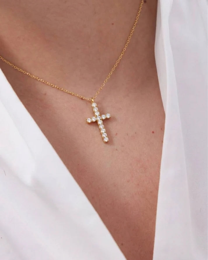 Collar Cruz cristales VC