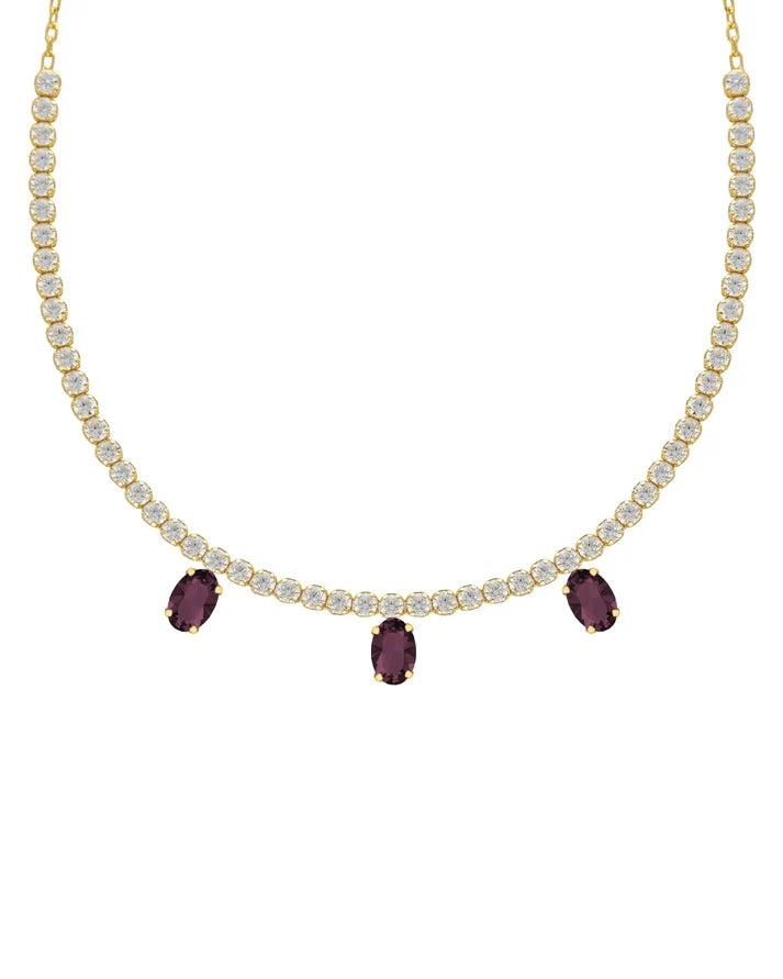 Collar piedras burdeos VC