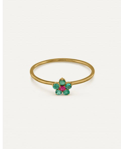 Anillo flor oro