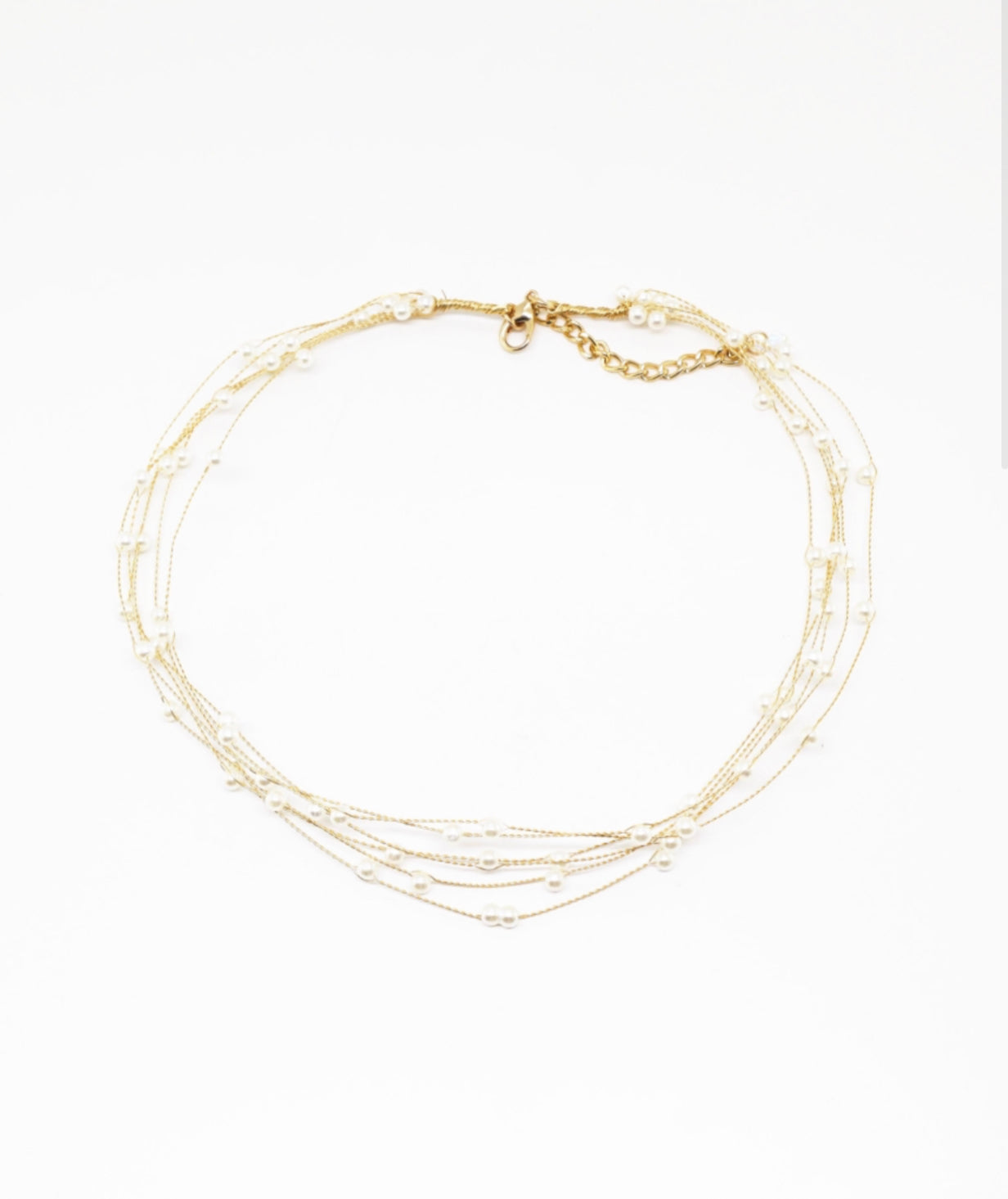 Collar choker perlas