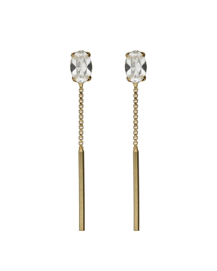 Pendientes Cristal con Cadena Victoria Cruz