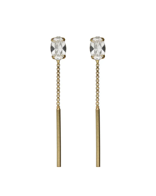 Pendientes Cristal con Cadena Victoria Cruz