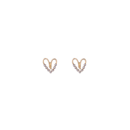 Pendientes corazon mini Perlas