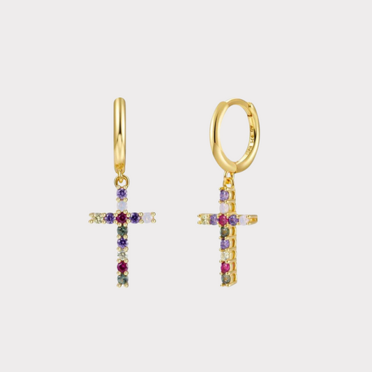 Pendientes Cruz colores