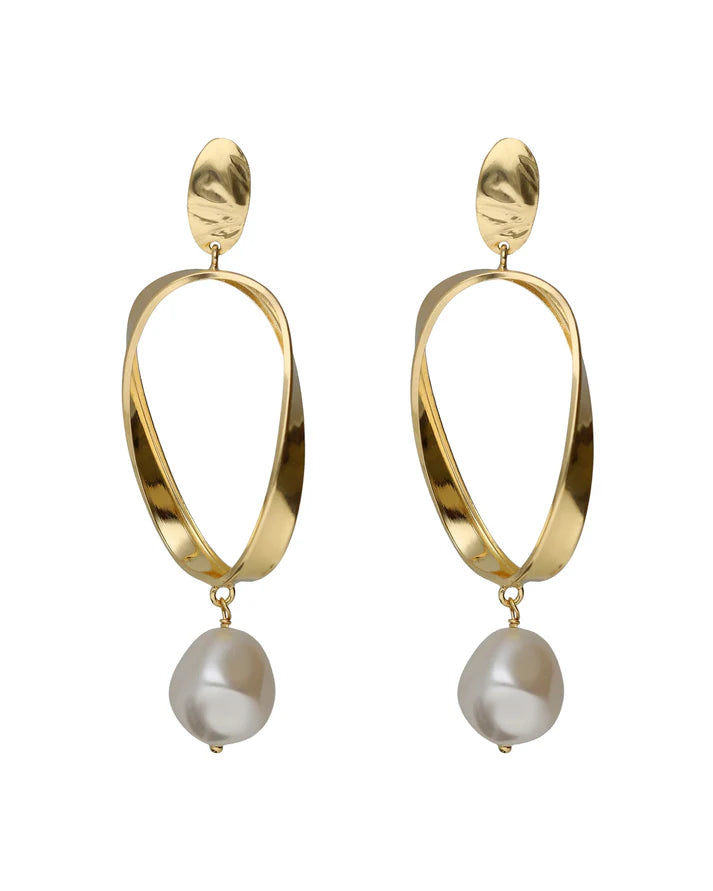 Pendientes Espiral con Perla Victoria Cruz