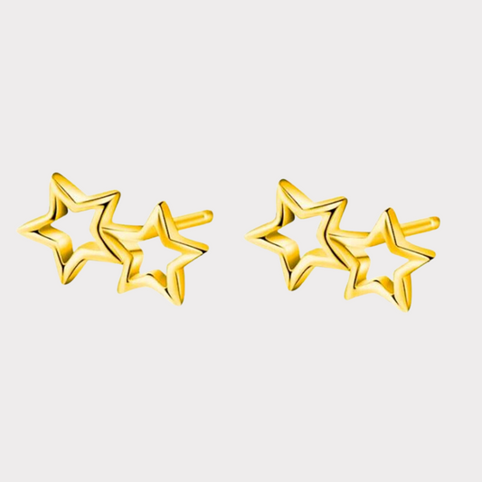 Pendientes doble estrella