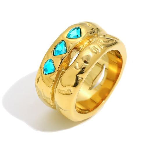 Anillo Circonita Azul