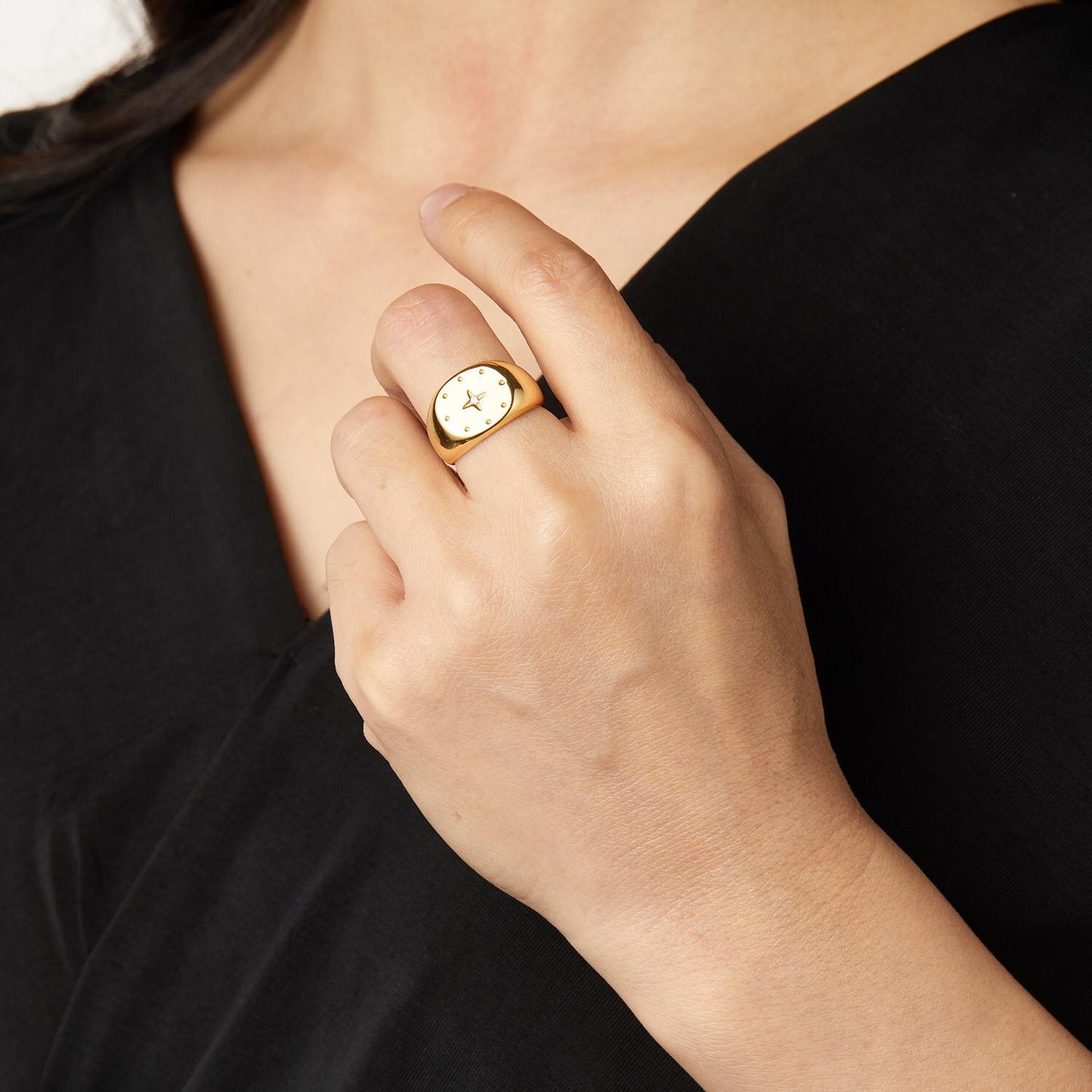 Anillo estrella circonita