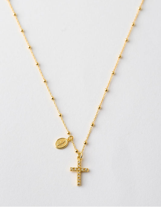 Collar bolas-Cruz-Milagrosa