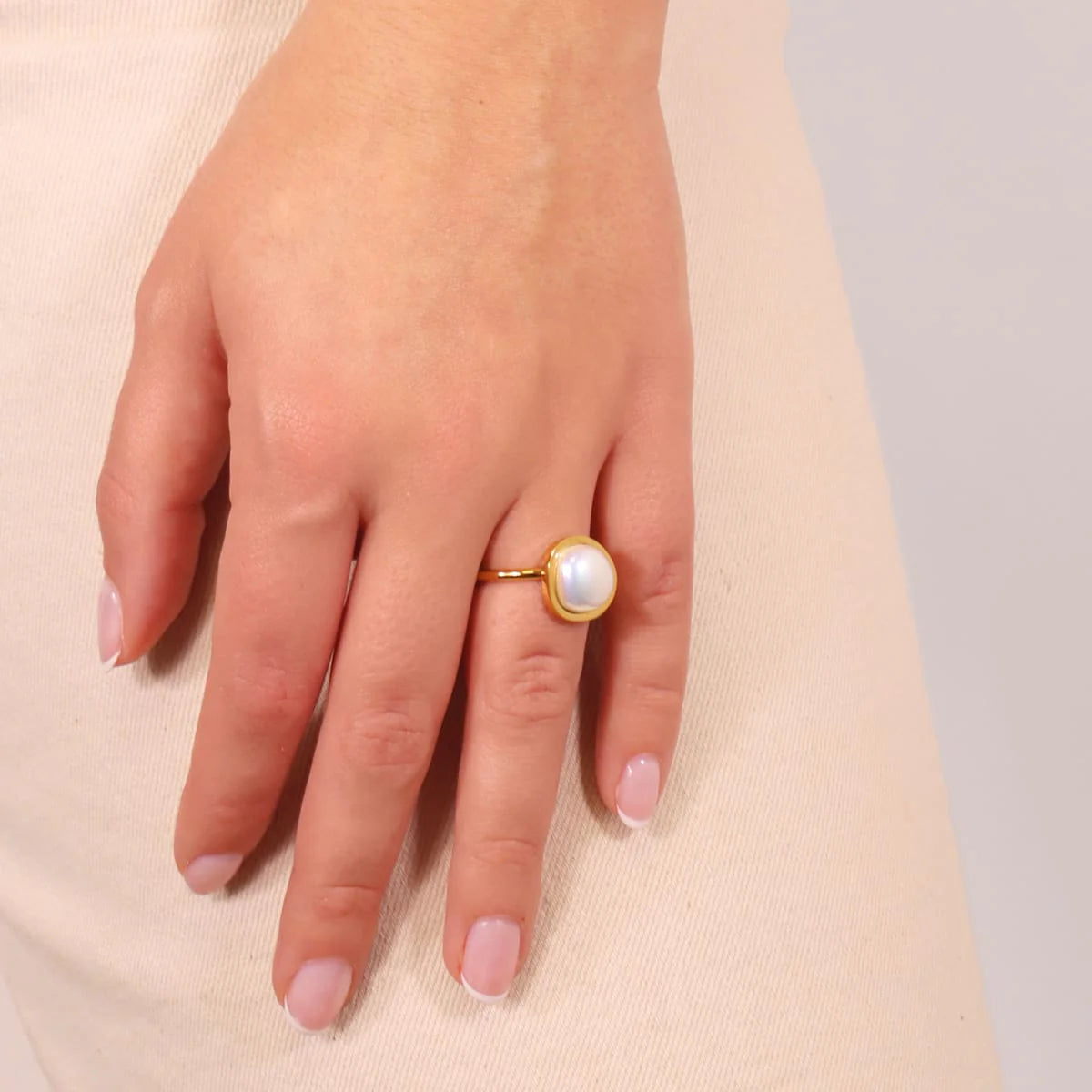 Anillo Perla acero
